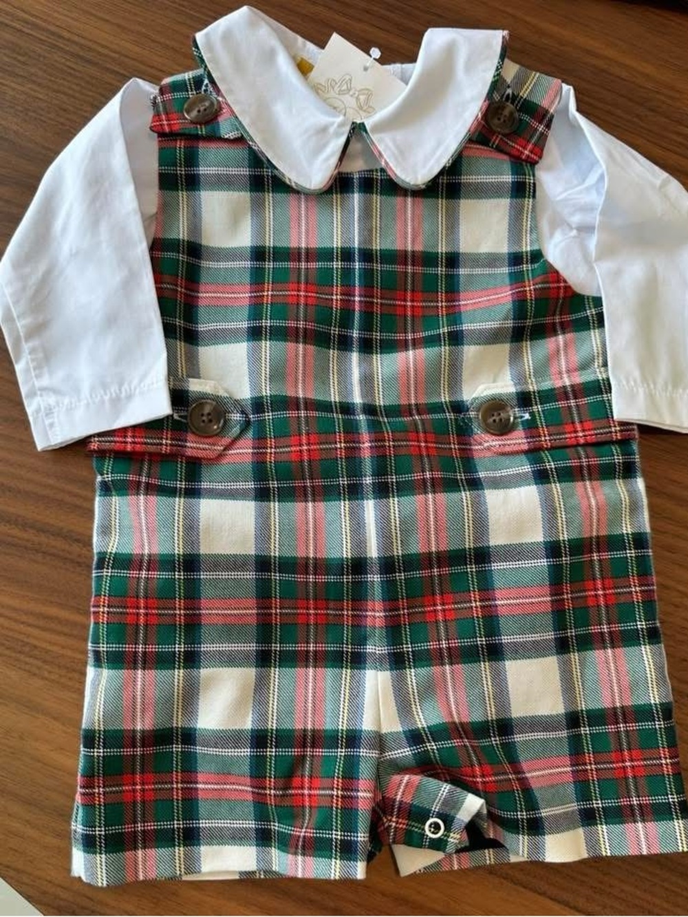 TBBC Aiken Plaid Jon Jon and onesie